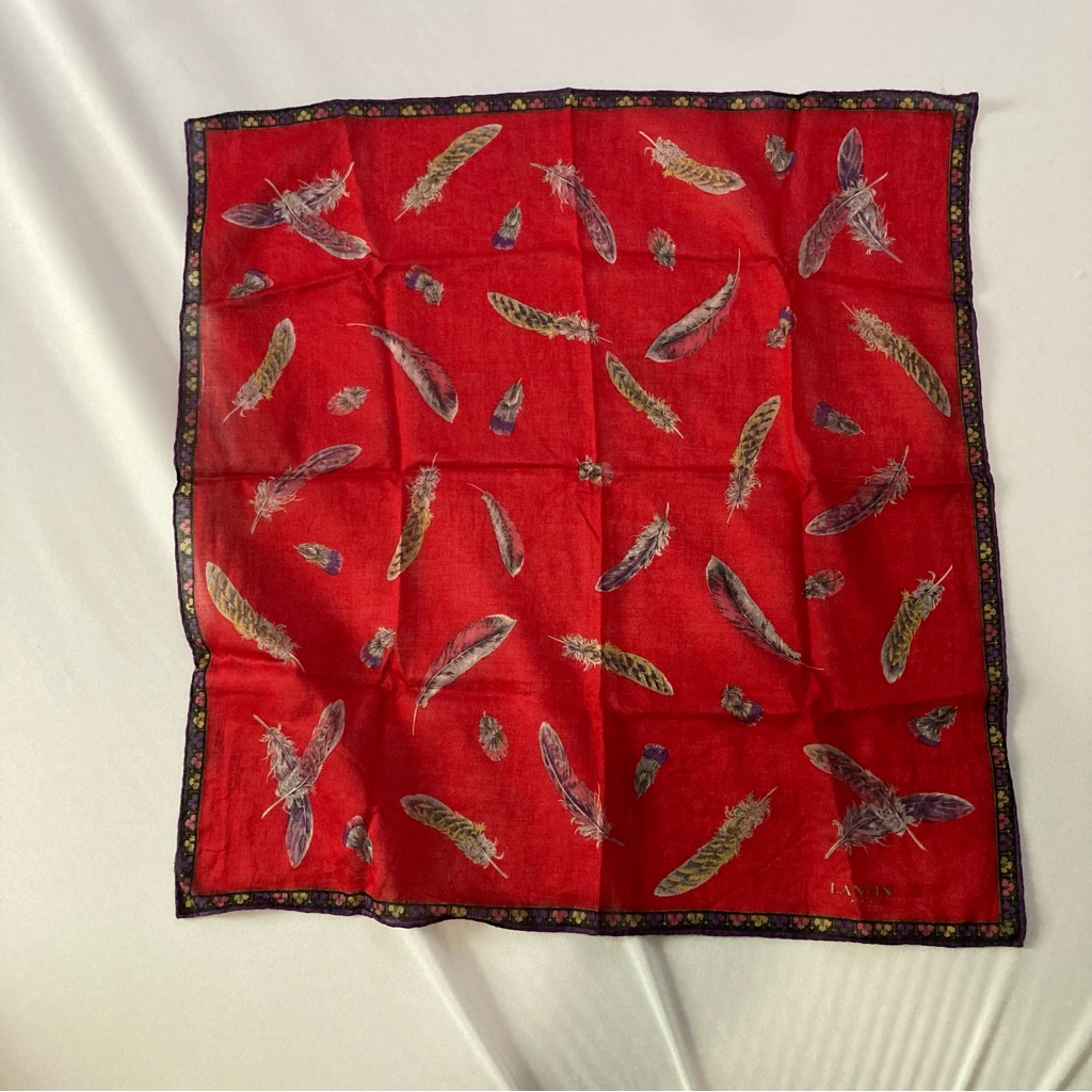 Vintage Lanvin Scarf Bandana Pocket Square Handkerchief